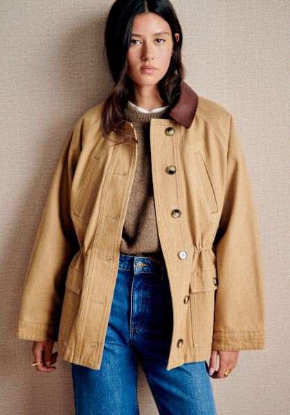 Bobby Jacket - Light Beige - Organic Cotton - Sézane