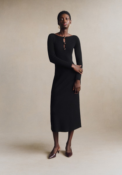 knit dress sezane Sinia Dress - Szane - Black - XS