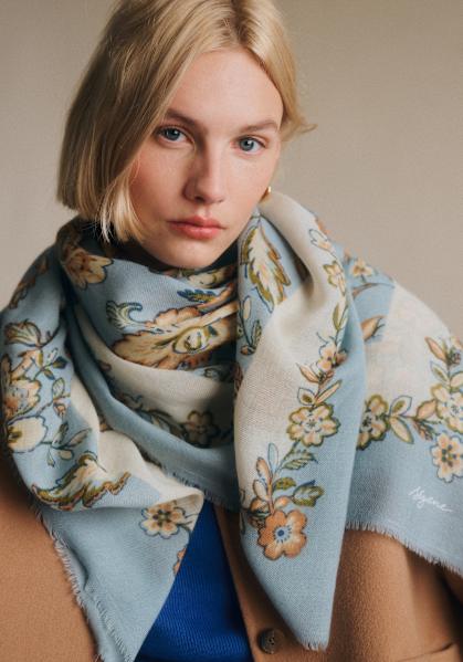 Maryse Scarf - Sézane x Antoinette Poisson - Large Poppies Coffee
