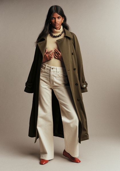 Arnaud Trench Coat - Light Olive Green - Organic cotton - organic