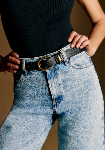 Jim Belt - Glossy Black - Bovine leather - Sézane