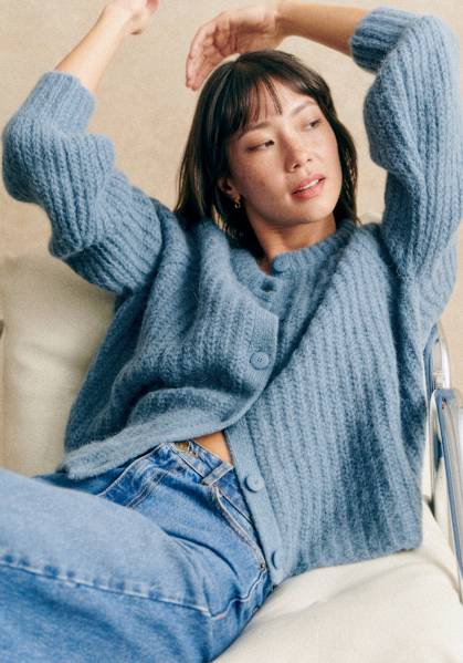Emile Cardigan - Summer Blue - Alpaca - Sézane Emile Cardigan - Summer Blue - Alpaca - Sézane