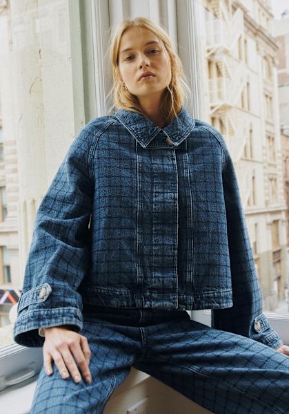 SEZANE★デニムジャケット★36（日本サイズM） Pylla Skirt - Sézane x SEA NY - Denim with Navy Embroidery