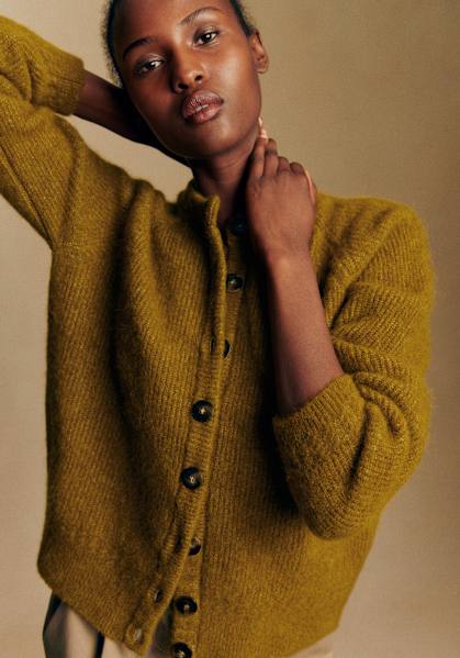 Evi Cardigan - Olive Green - Kid mohair - Sézane