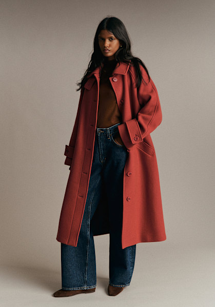 Mervin Coat - Burgundy - Wool - Sézane