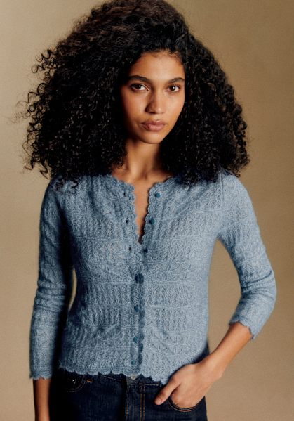 Amance Cardigan - Light Blue - Merino Wool - Sézane