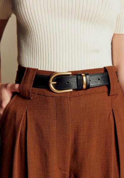 Sezane Cecile Belt Cécile Belt - Patent Black - Bovine leather - Sézane main image 2