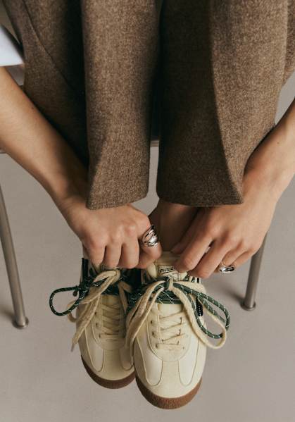 Jack Trainers - Smooth Ecru - Smooth cowhide leather - Sézane
