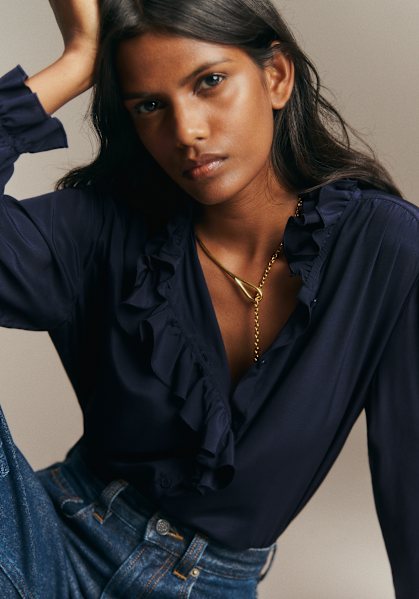 Rym Shirt - Vintage Blue - Organic Cotton - Sézane