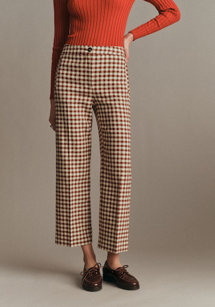 Le Flare - Green Gingham - Viscose ECOVERO™ LENZING™ - Sézane