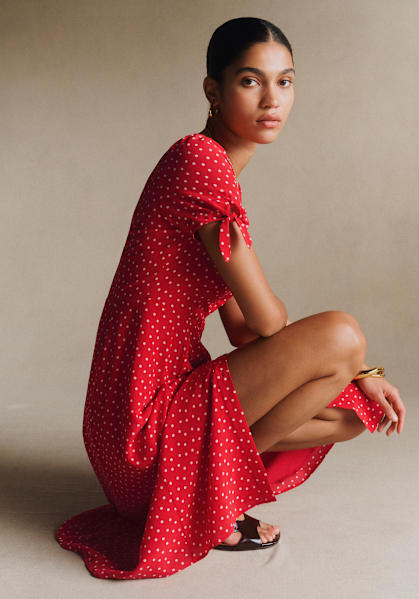 because i said so red polka dot dress Gamine style