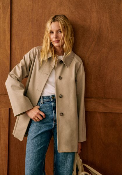 Bobby Jacket - Light Beige - Organic Cotton - Sézane