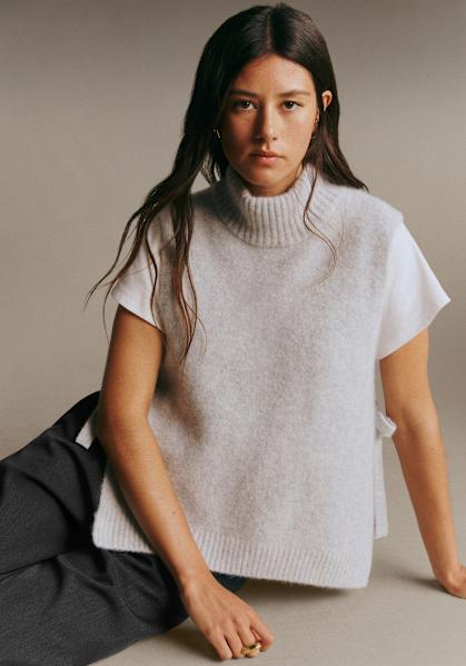 Samuel Jumper - Mottled Grey - Baby Alpaca - Sézane