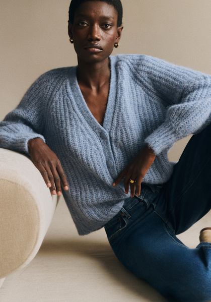 Barry Cardigan - Celestial Blue - Super kid mohair - Sézane