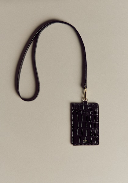 Lilou Card Holder - Glossy Chocolate - Smooth cowhide leather - Sézane