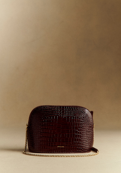 Victor Bag - Black Crocodile Print - Vegetable tanned, crocodile
