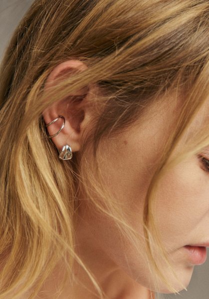 Eva Maxi Hoops - Silver - Silver - Sézane