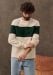 Ecru / Green Stripe