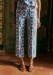 Blauw geometrisch jacquard