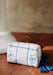 Blue Embroidery with Ecru Background