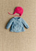 Chambray with embroidered navy hearts