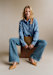 Chambray with embroidered navy hearts
