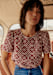 Contrasting Embroidery Burgundy Ecru