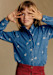 Denim light/ricami Écru