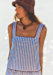 Blue with Ecru  Stripes