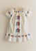 Ecru with Multicolored Floral Placed Embroidery