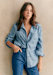 Chambray Coração Bordado Azul-marinho