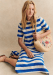 Righe Ombrellone Crema/Blu vivace