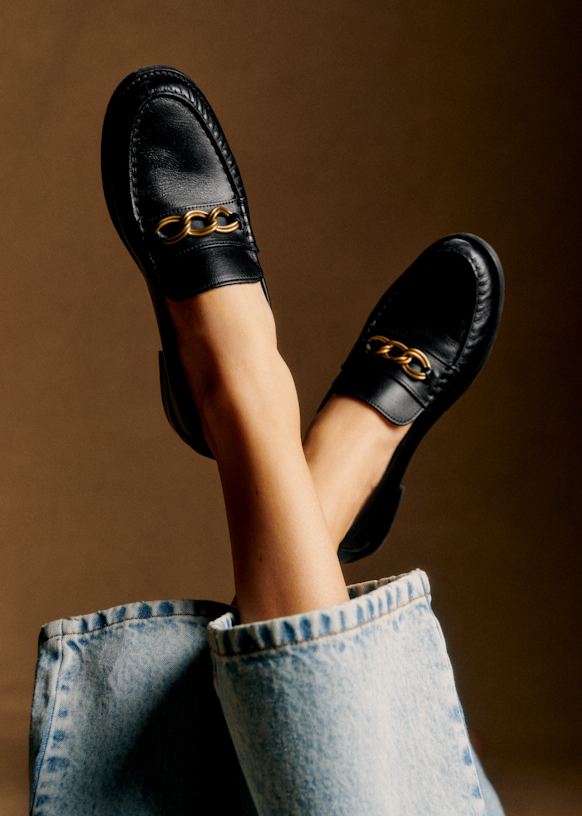 商品画像：Monique High Mary Janes - Brown croco - Bovine leather - Sézane 3