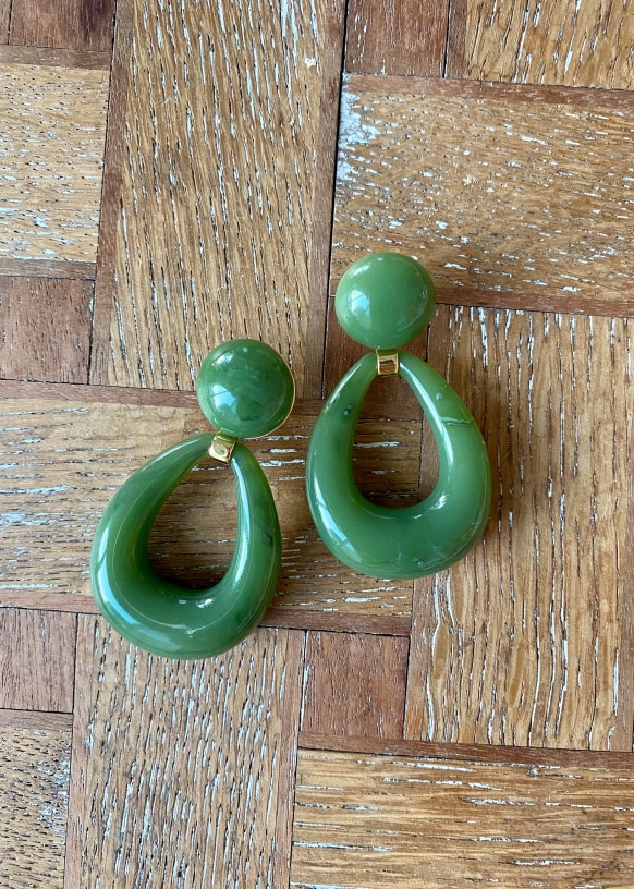 Boucles d'oreilles rétro en résine - bijoux