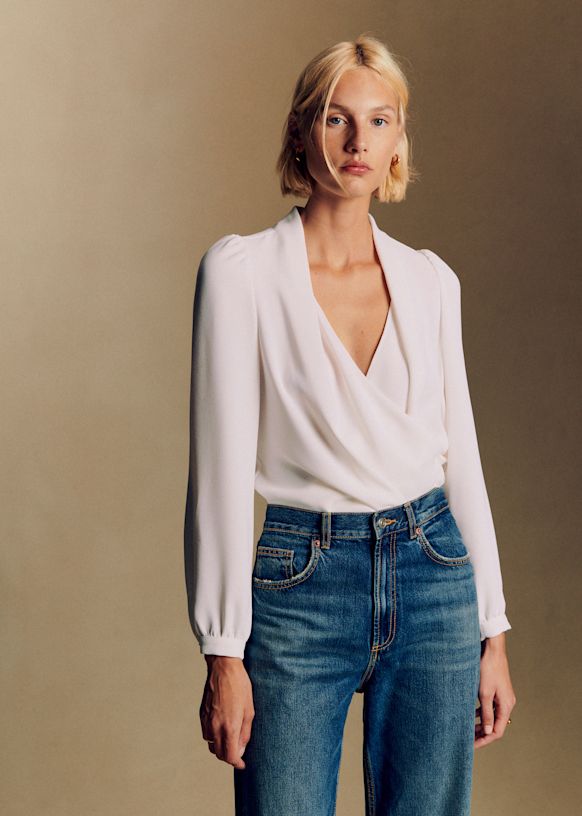 Abélia Blouse - Black - Recycled polyester - Sézane