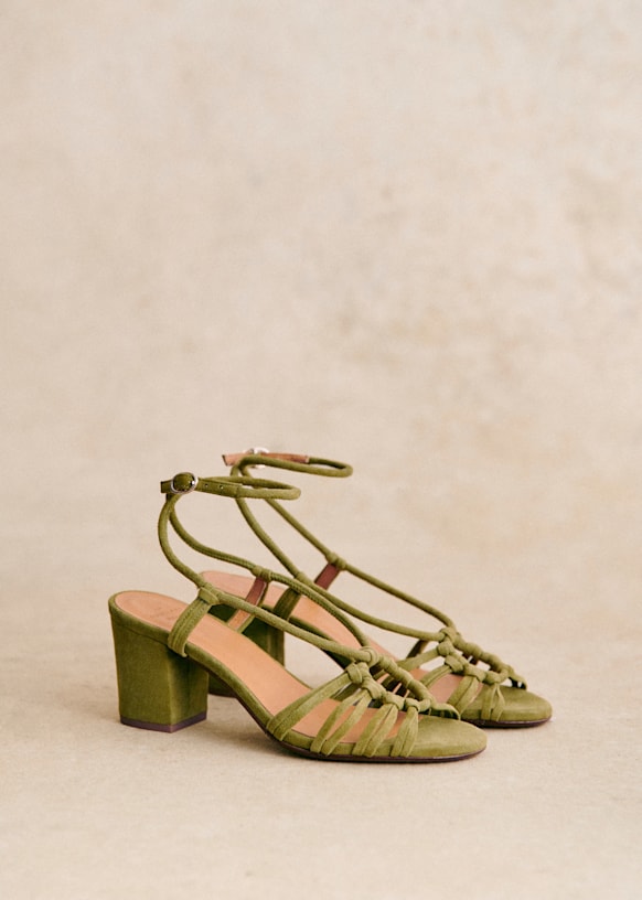 Sandales Gloria - Vert - Cuir caprin - Sézane