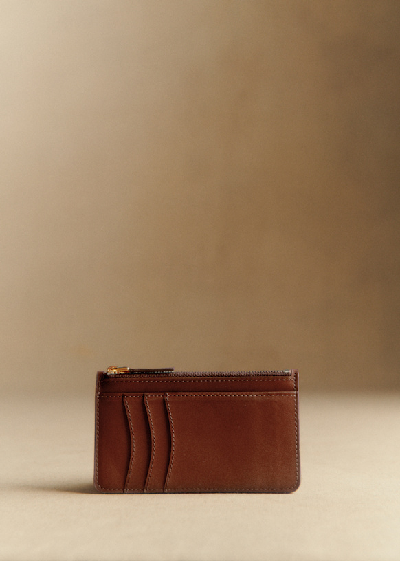 Alfred Large Card Holder - Black Crocodile Print - Bovine leather