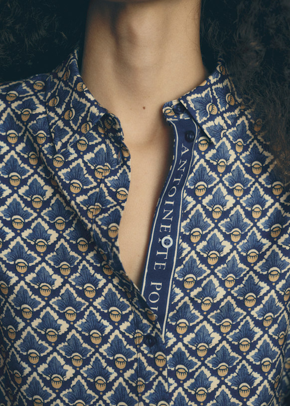 Annie Shirt - Sézane x Antoinette Poisson - Pink Birds Print