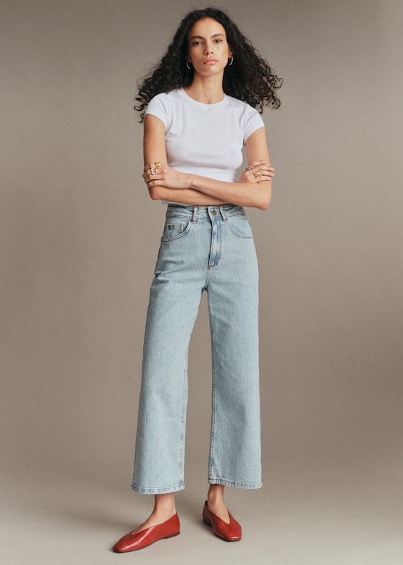 入手困難　SÉZANE　フランス　グルカパンツ　デニム　【38】Ｍ相当 Le Crop - Washed - Organic cotton - organic textile - Sézane