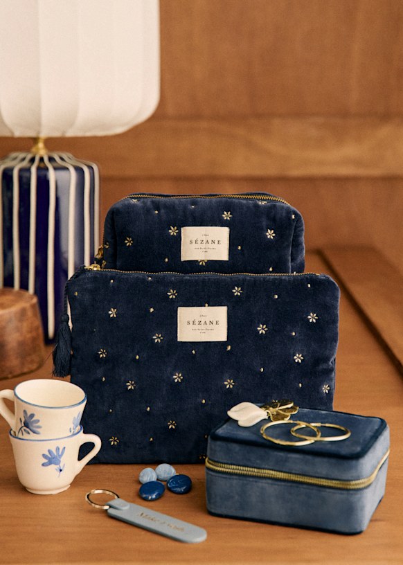 Make-up Bag - Vintage Blue - Cotton - Sézane