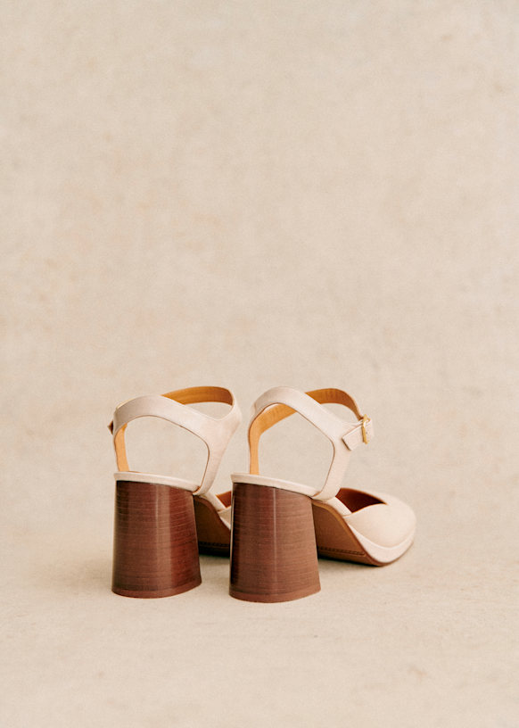 Alexane Mary Janes - White lacquer - Goat Leather - Octobre Éditions