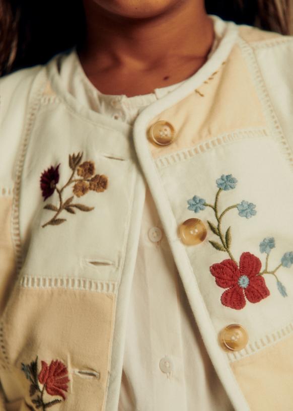 Farelli Jacket - Petit Sézane x Baziszt - Ecru with Botanical