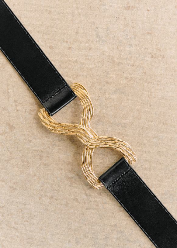 【楽ギフ_のし宛書】 - Black Glossy - Belt Jim Bovine Sézane - leather 小物