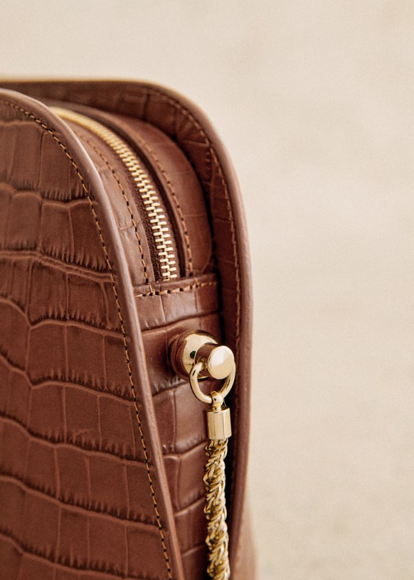 Sac Victor Camel Croco Cuir bovin Sezane