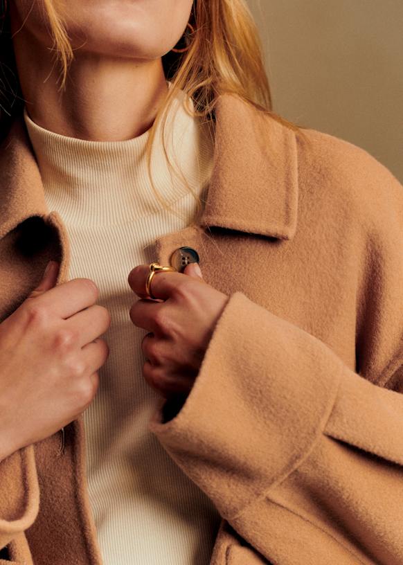 Mia ジャケット - ボルドー - ラムレザー - Sézane