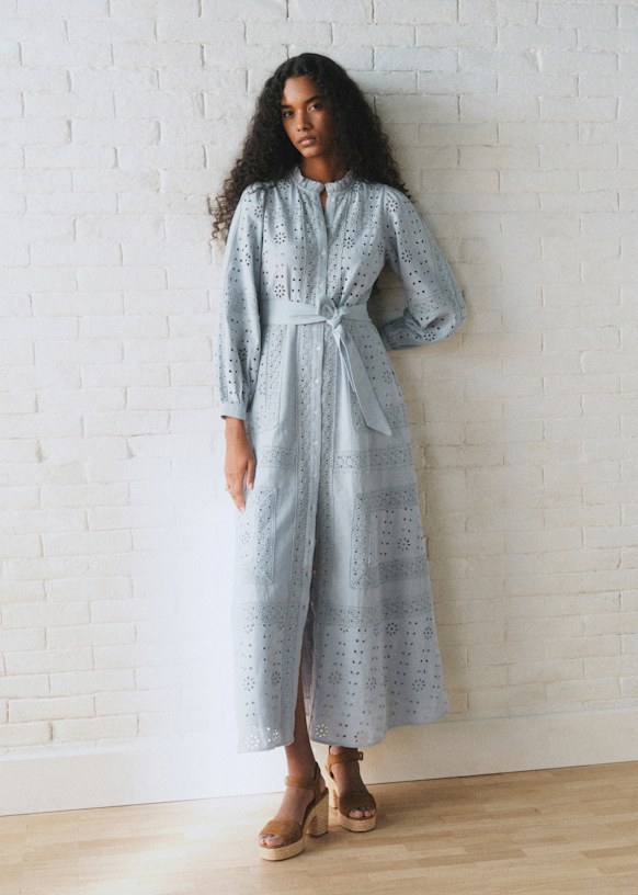 Romina Dress - Sky Blue - Linen - Szane Romina Dress - Sky Blue - Linen - Szane