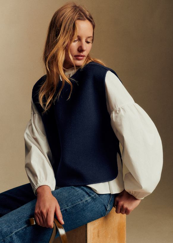 Aaron Jacket - Navy - Wool - Sézane