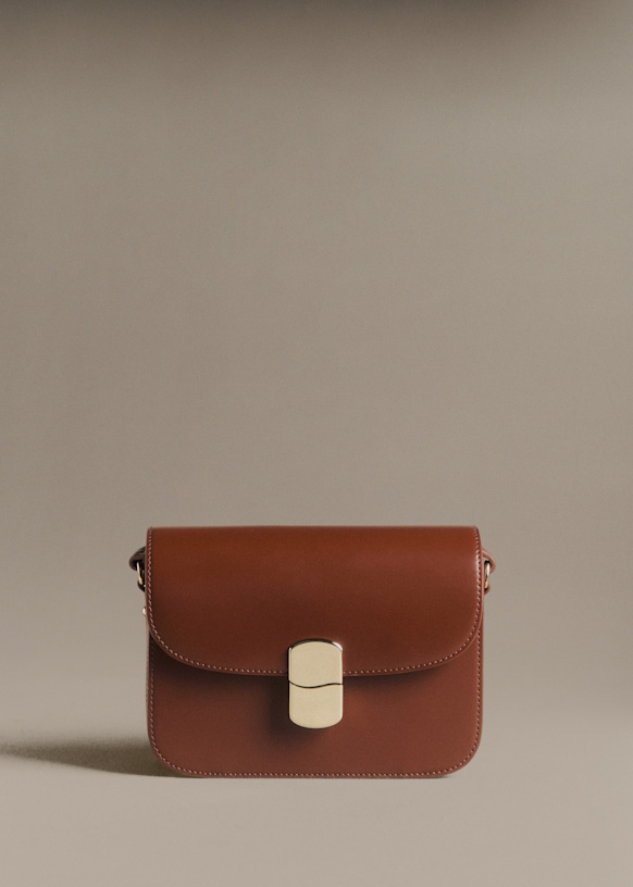 Milo Mini Classic Bag - Glossy Chocolate - Bovine leather