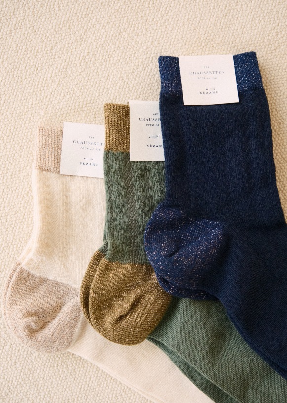 Bianca Socks - Ecru/ Gold - Sézane Bianca Socks - Ecru/ Gold - Sézane