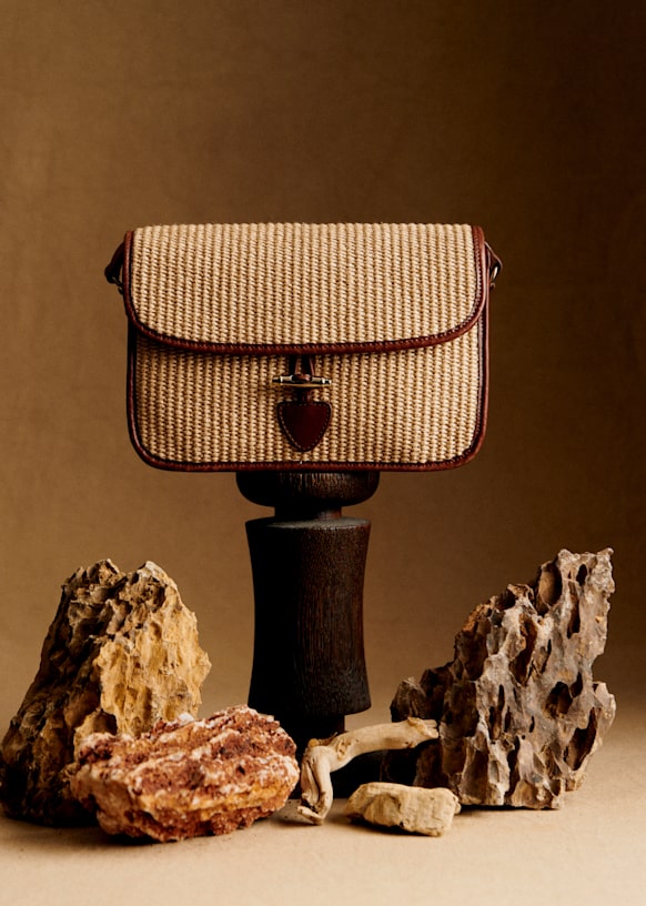 【SEZANE】ミロ テキスタイルバッグ Milo Micro Bag - Woven Straw - Cotton-Polyamide Textile - Sézane